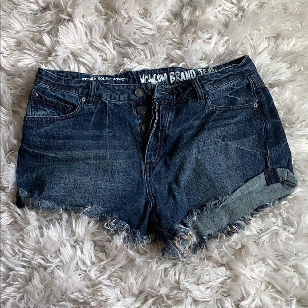 Dark wash jean shorts